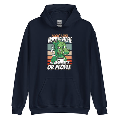 No Mornings Dino Adult Hoodie