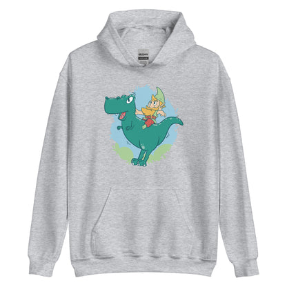 Gnome on a T-Rex Adult Hoodie