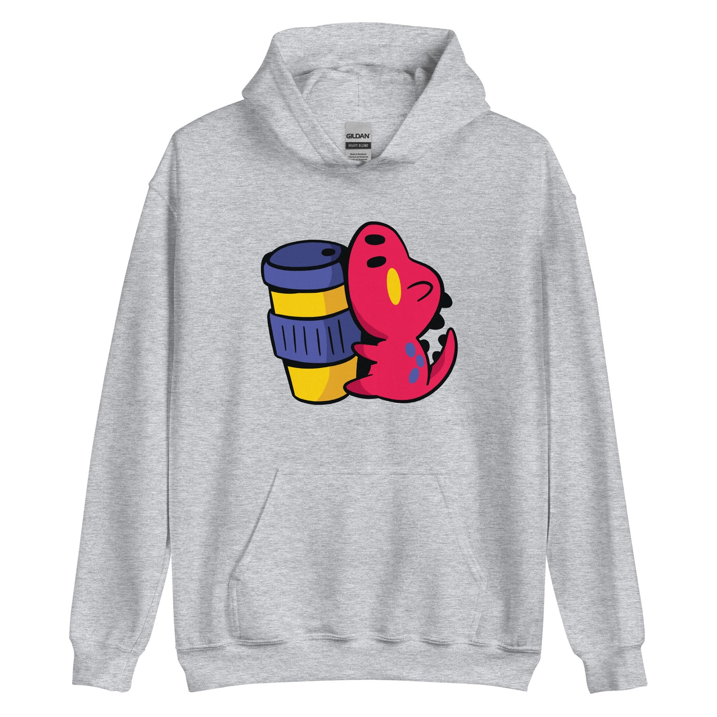 Coffee Dinosaur Adult Hoodie