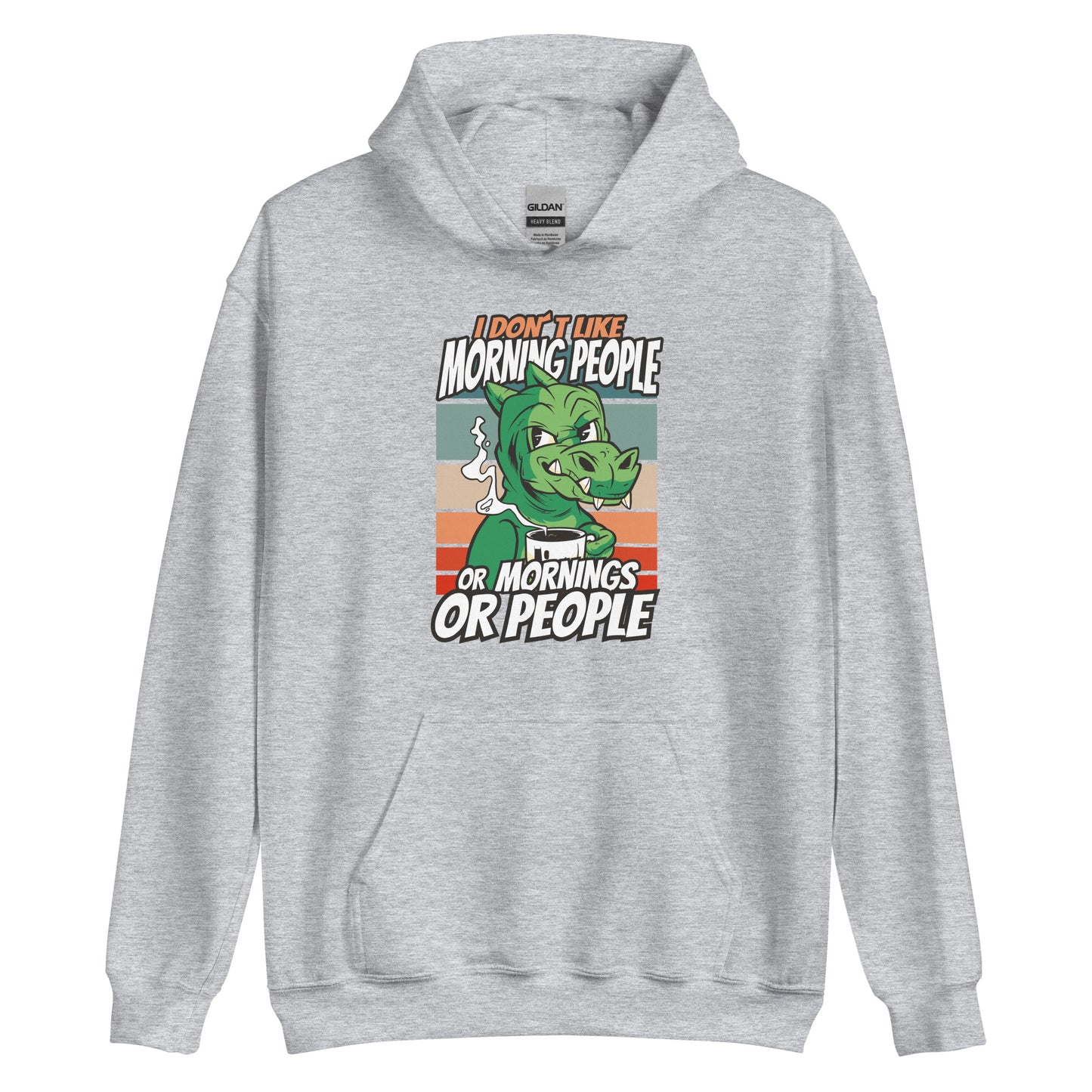 No Mornings Dino Adult Hoodie