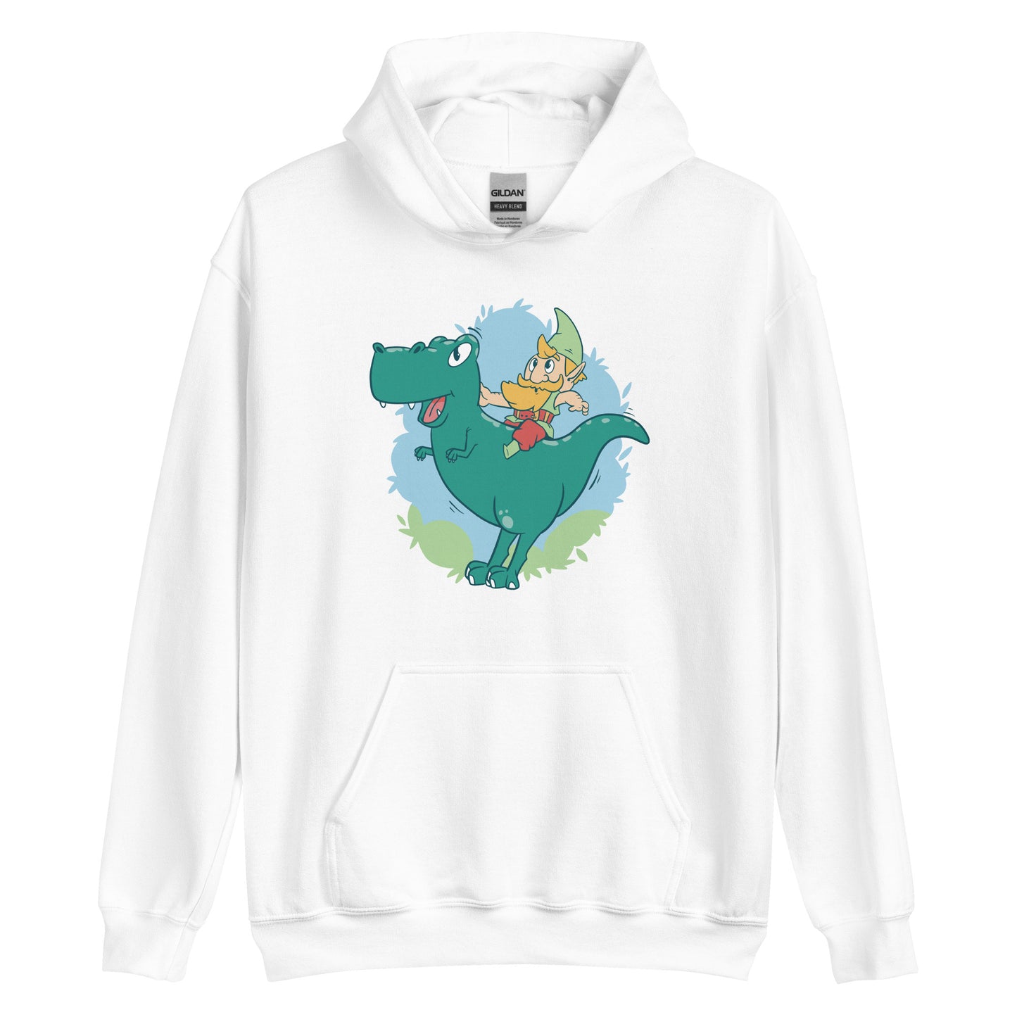 Gnome on a T-Rex Adult Hoodie