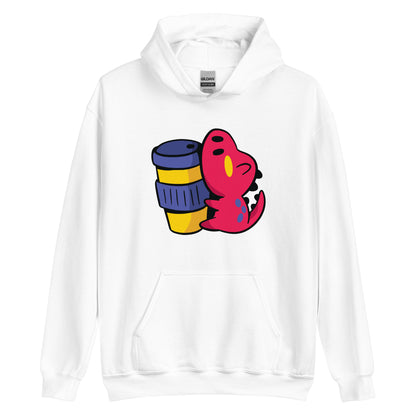 Coffee Dinosaur Adult Hoodie