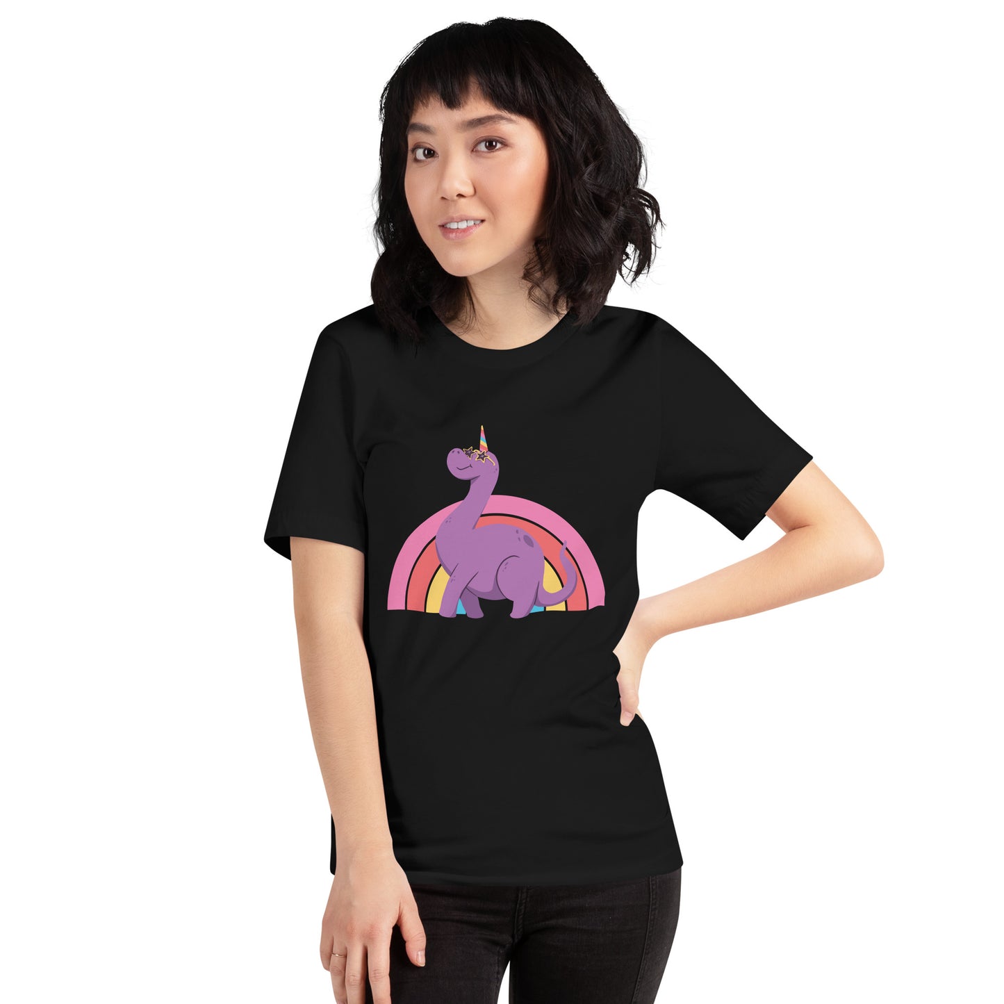 Adult Rainbow Unicorn Dino T-Shirt