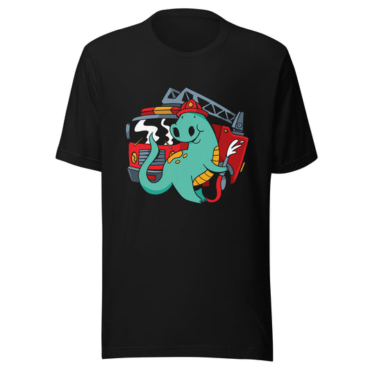 Firefighter Dino Adult T-Shirt