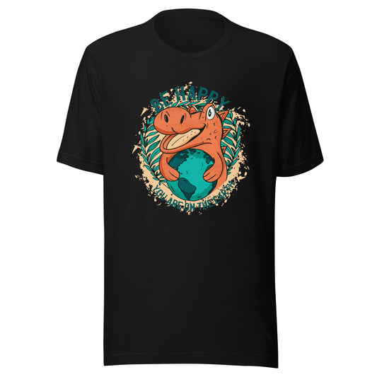 Be Happy Dino Adult T-Shirt