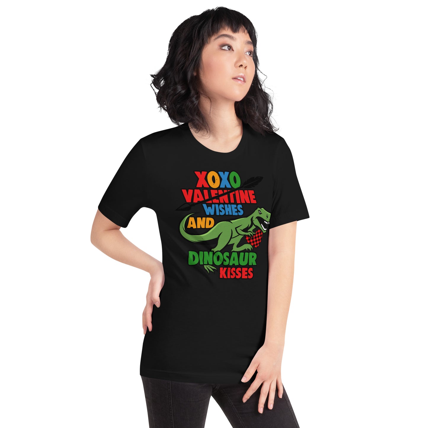 Adult Dino Wishes and Valetine Kisses T-Shirt