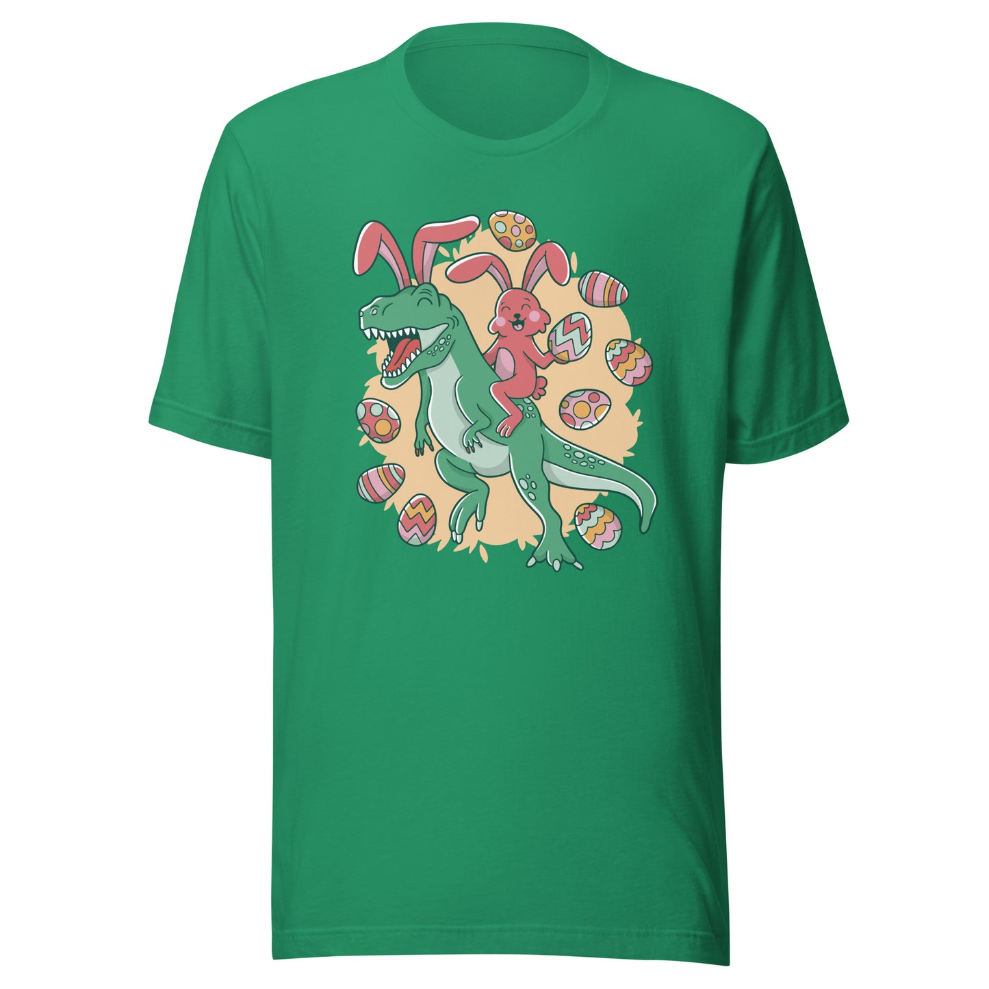 Easter Bunny Riding T-Rex Adult T-Shirt