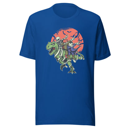 Adult Halloween Monsters Riding T-Rex T-Shirt