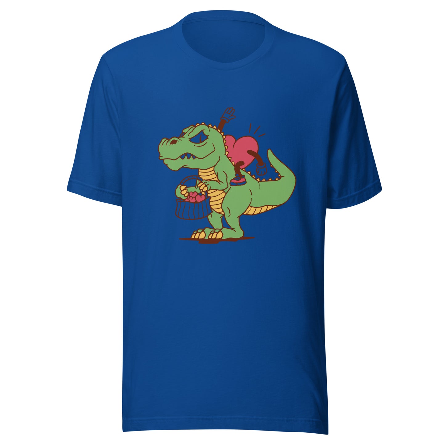 Valentine's Heart Riding Dino Adult T-Shirt