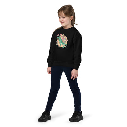 Easter Bunny Riding T-Rex Youth Sweatshirt