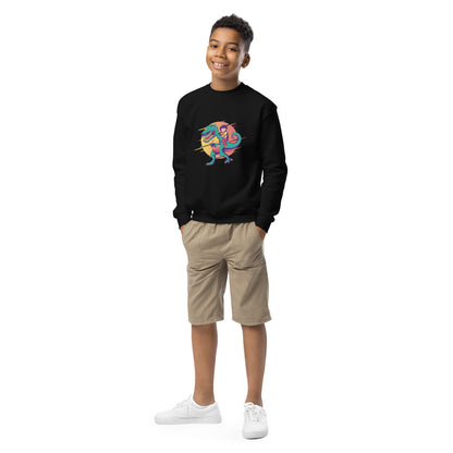 Gamer T-Rex Youth Sweatshirt