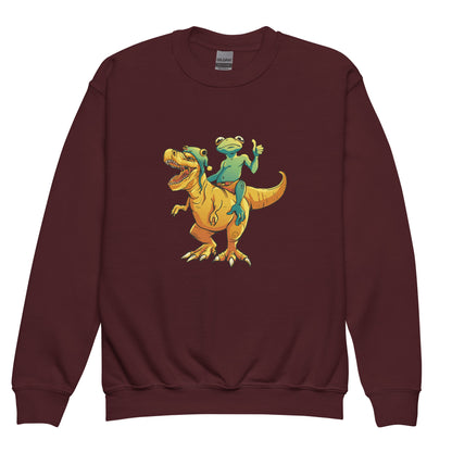 Frog on a Dino Youth Sweatshirt