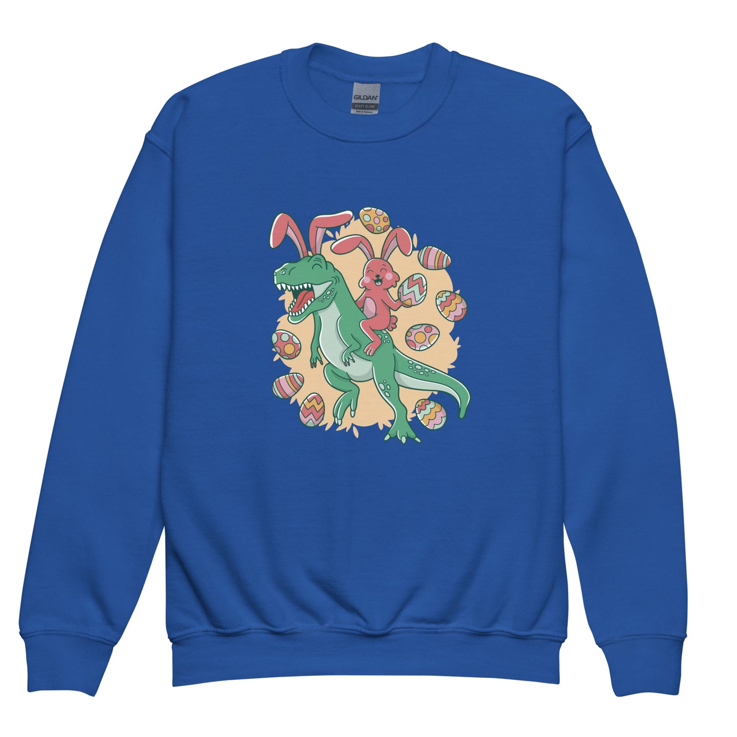 Easter Bunny Riding T-Rex Youth Sweatshirt