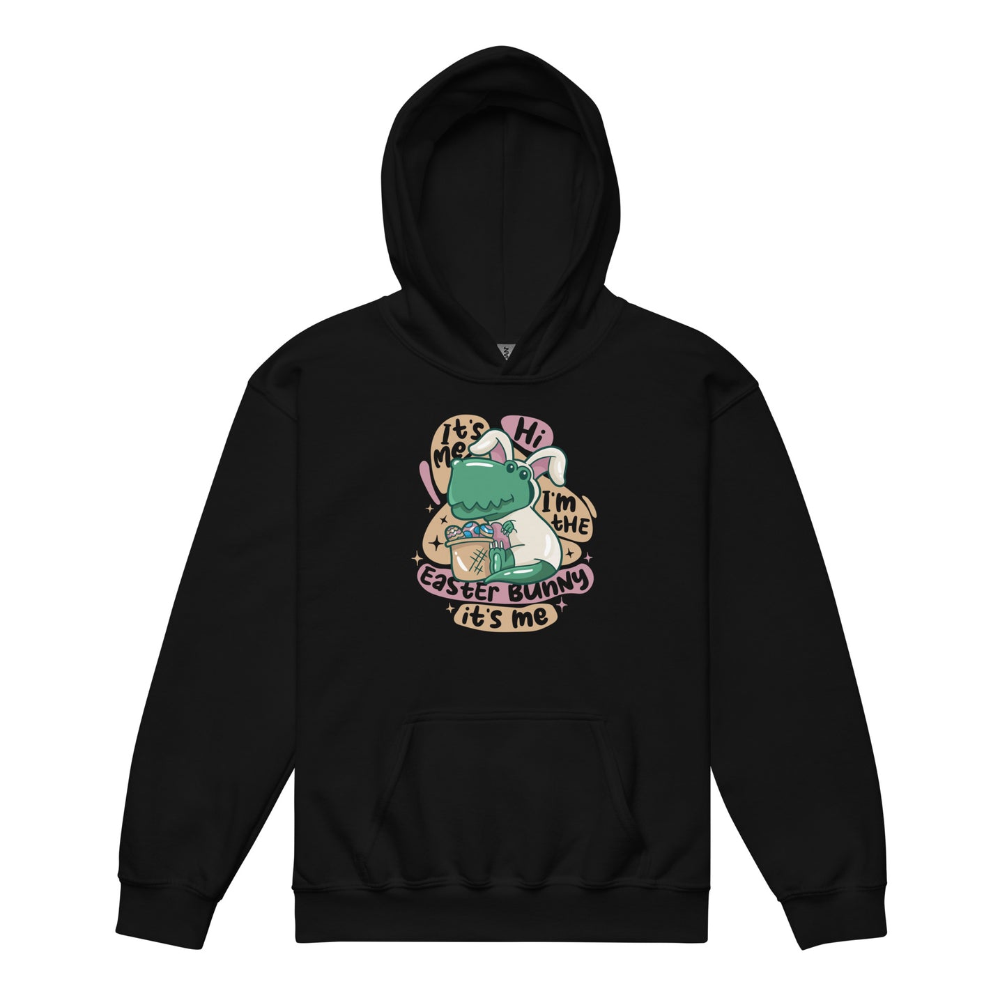 Dino Easter Bunny Youth Hoodie