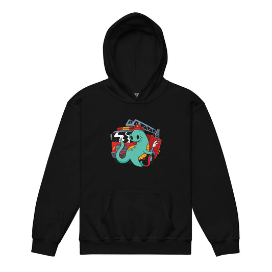 Firefighter Dino Youth Hoodie