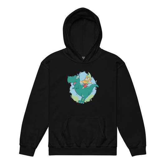 Gnome on a T-Rex Youth Hoodie