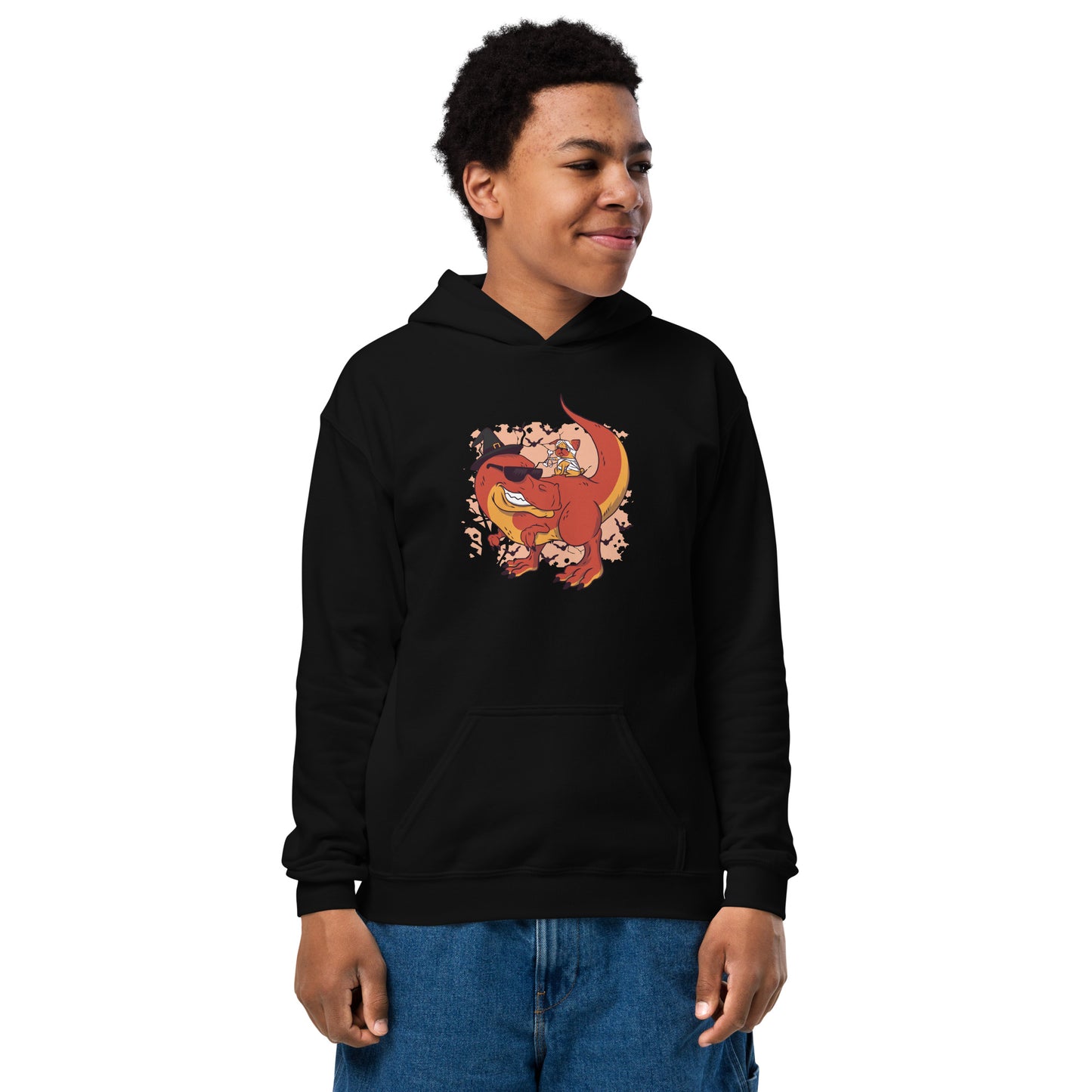 Dino Pug Halloween Youth Hoodie