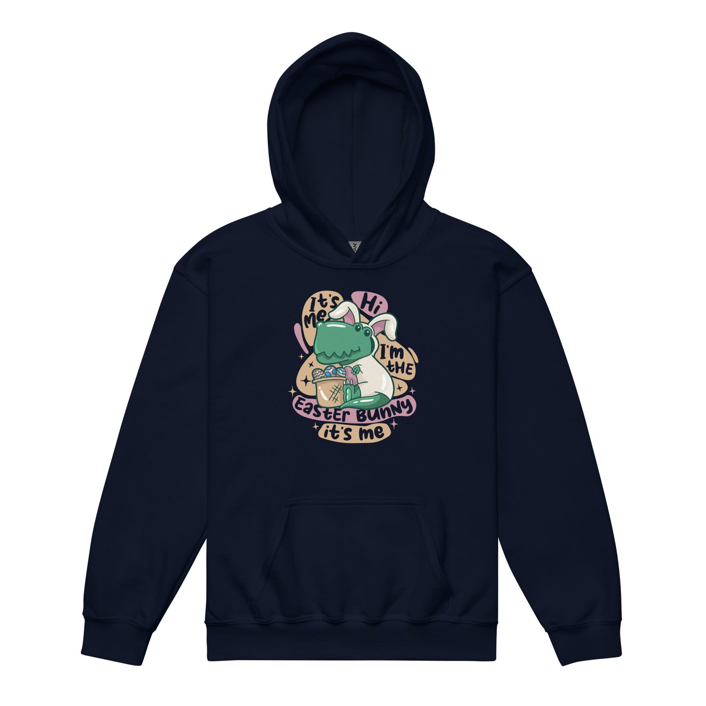 Dino Easter Bunny Youth Hoodie