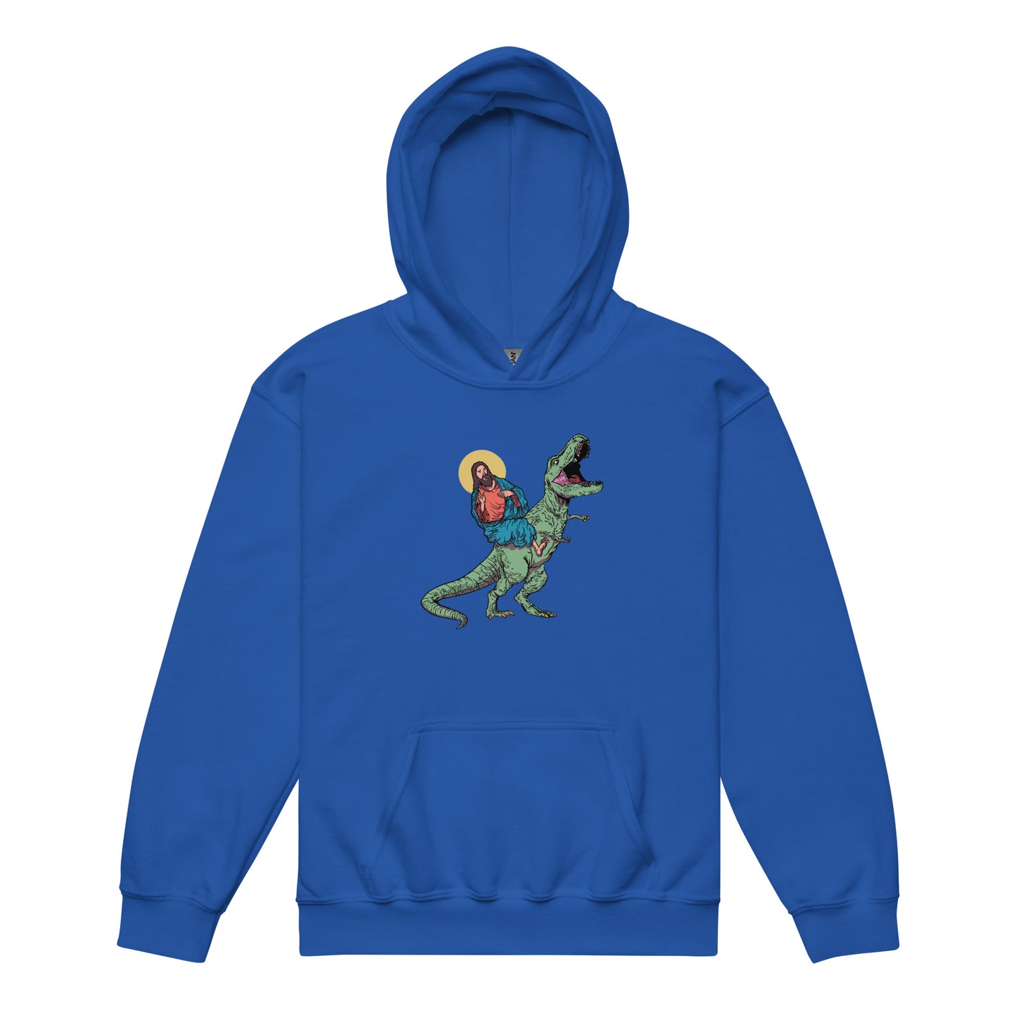 Jesus Riding T-Rex Youth Hoodie