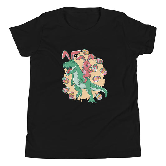 Easter Bunny Riding T-Rex Youth T-Shirt