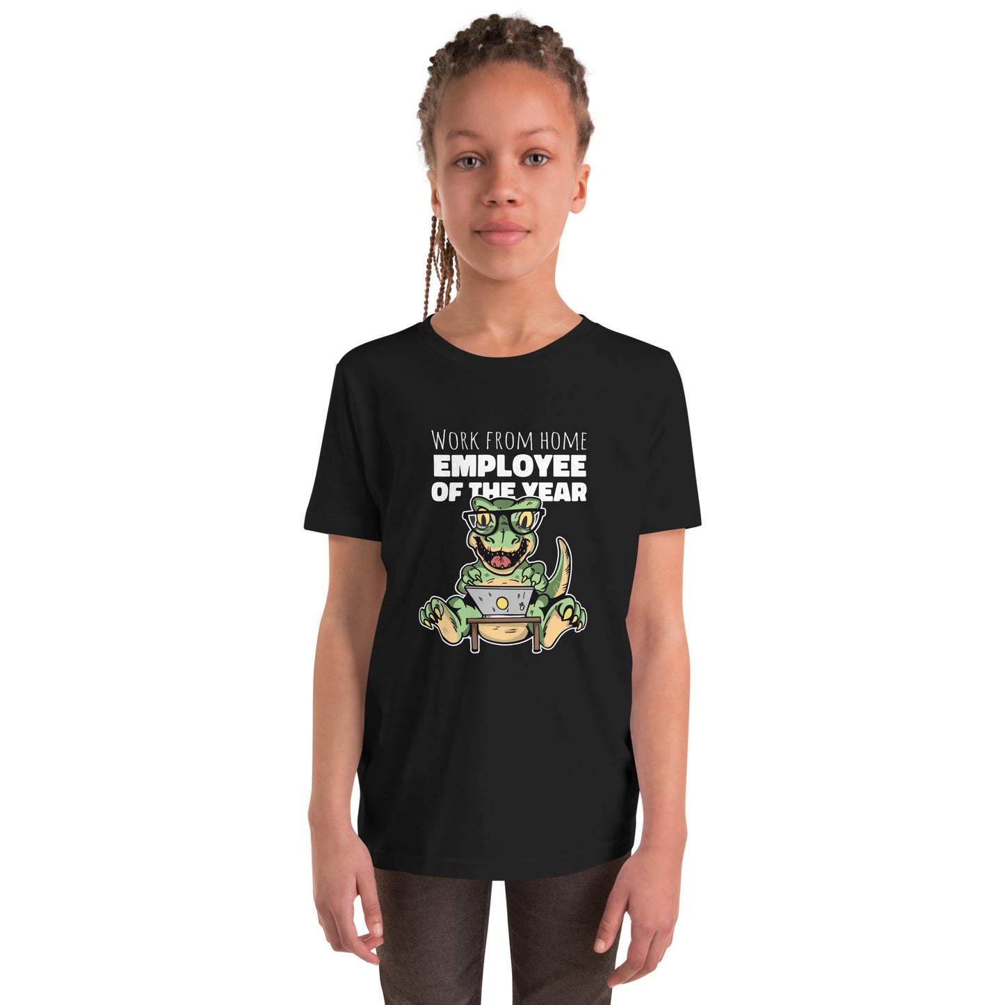 Work From Home Dino Youth T-Shirt