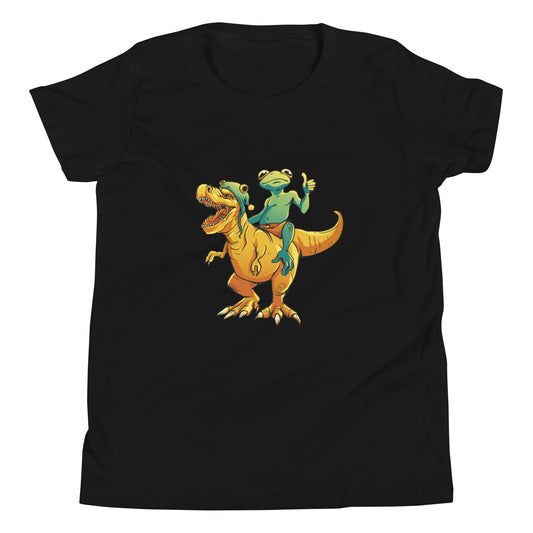 Frog on a Dino Youth T-Shirt