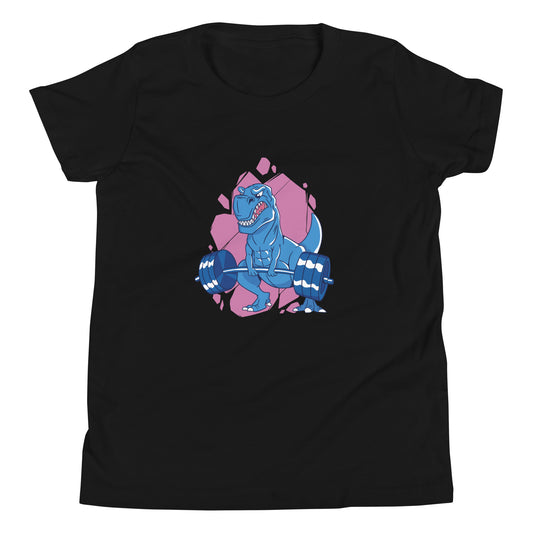 Weight Lifting T-Rex Youth T-Shirt