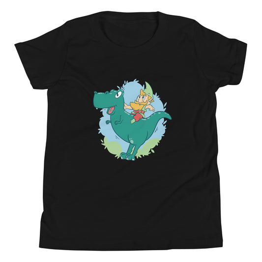 Gnome on a T-Rex Youth T-Shirt