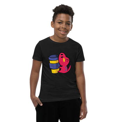 Coffee Dinosaur Youth T-Shirt