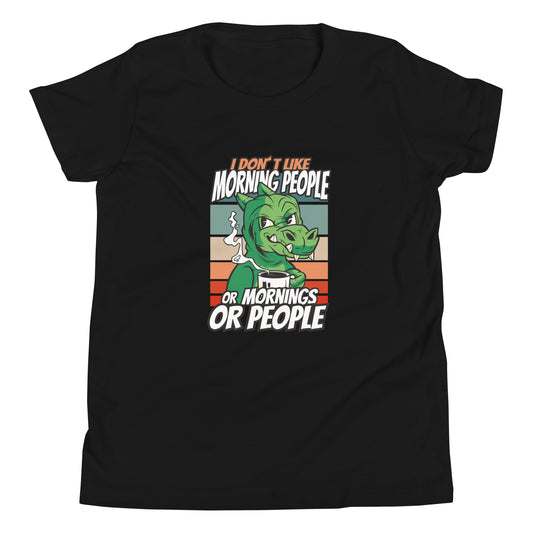 No Mornings Dino Youth T-Shirt