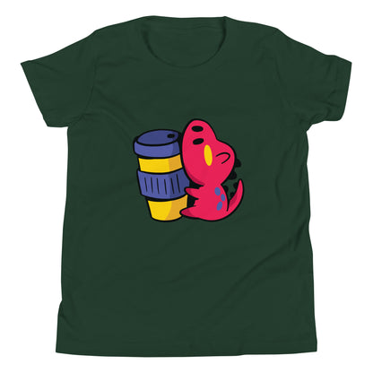 Coffee Dinosaur Youth T-Shirt